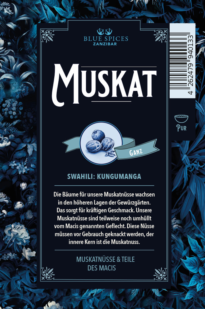 Muskatnuss und Teile des Macis (ganz)
